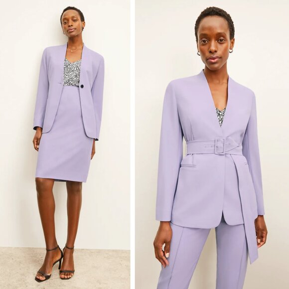 NEW MM Lafleur Twidwell Blazer OrigamiTech Light Orchid Career Office Pastel - Picture 1 of 11